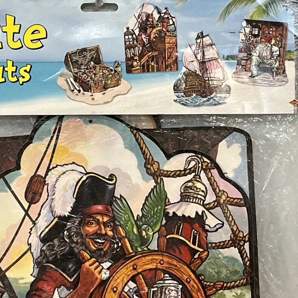 Vintage Pirate Adventures Diecut Cutouts 1996 Beistle 4 Pack Decorations‎ New